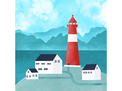 Faraway Island annika thor book design houses illustration island lighthouse sea sweden
