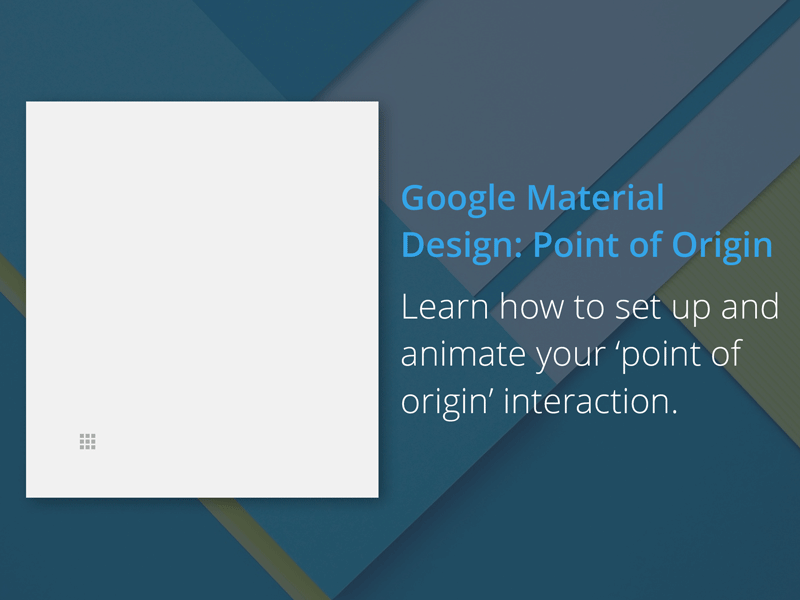 How to create a 'point of origin' animation