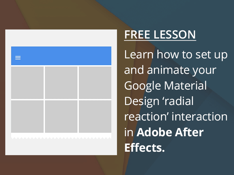 free animation lesson: google authentic motion – radial reaction after effects material design gif animation ui
