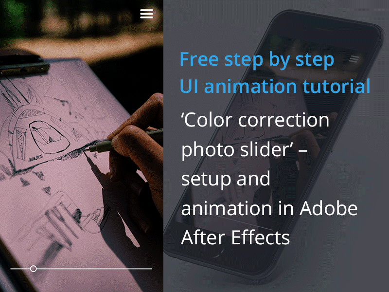 Color correction slider in after effects after effects animation gif ui