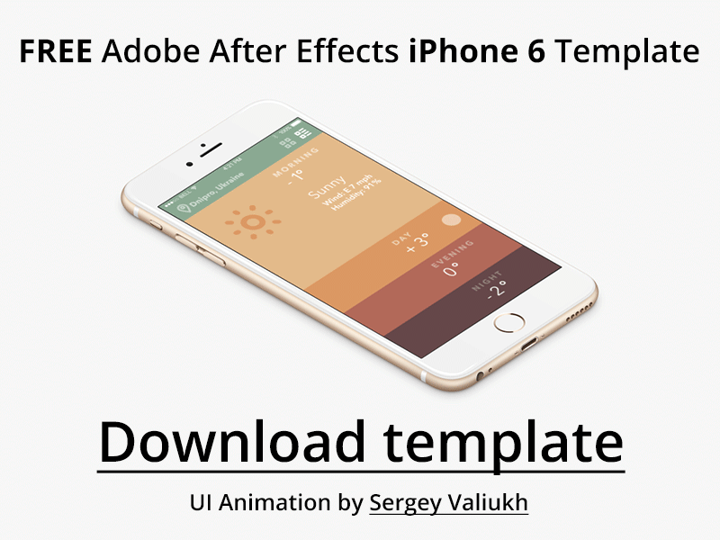 Free iPhone 6 After Effects Template after effects animation gif iphone mockup template