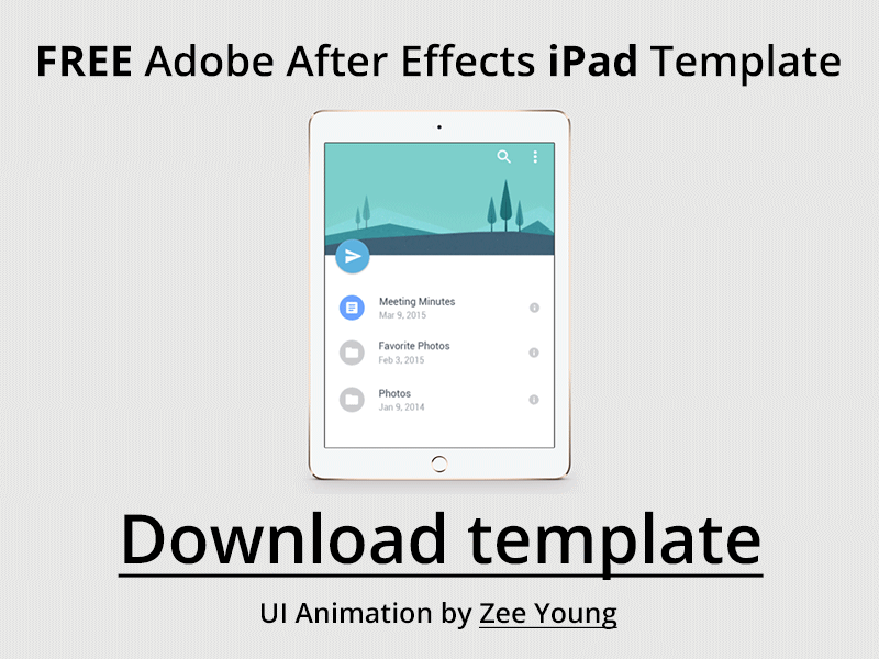 Free iPad Air 2 After Effects Template after effects animation gif ipad air 2 mockup template