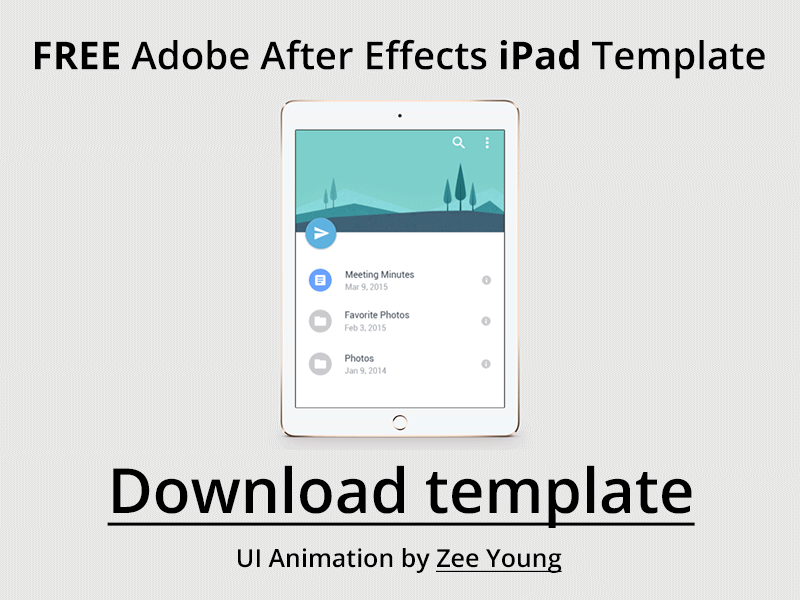 Free iPad Air 2 After Effects Template