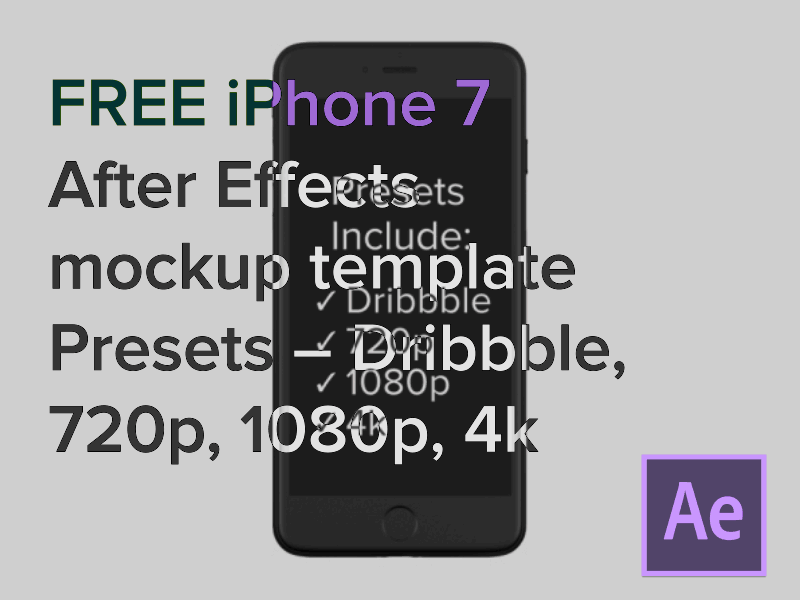 Free iPhone 7 Adobe After Effects Mockup Template - UX in Motion