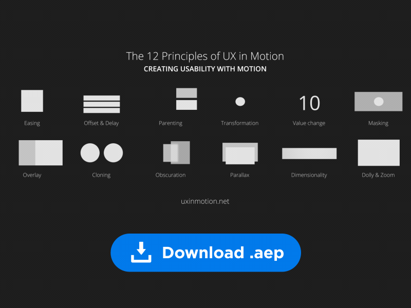 Download 'Creating usability with motion' .aep after effects animation gif motion usability ux