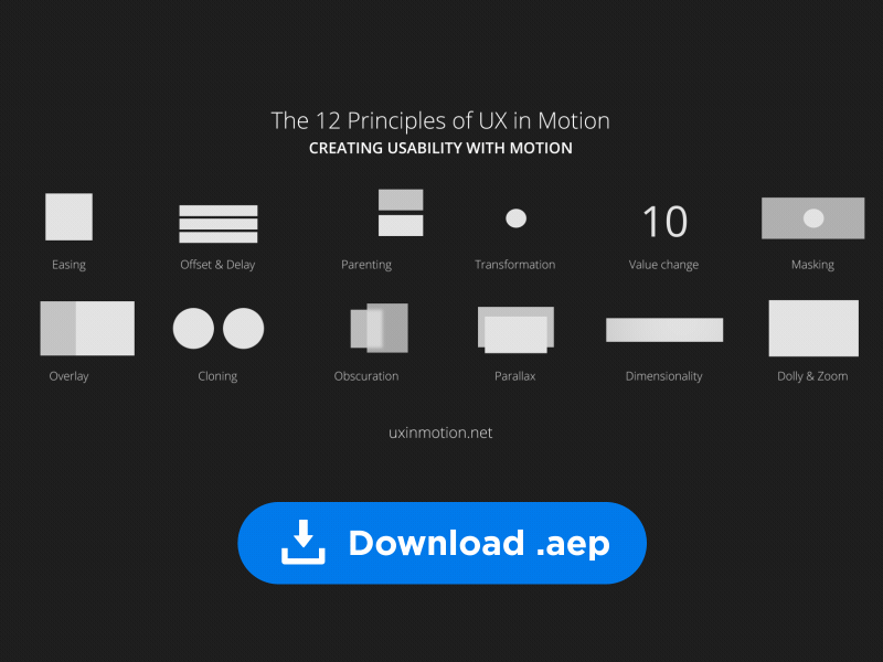 Download 'Creating usability with motion' .aep