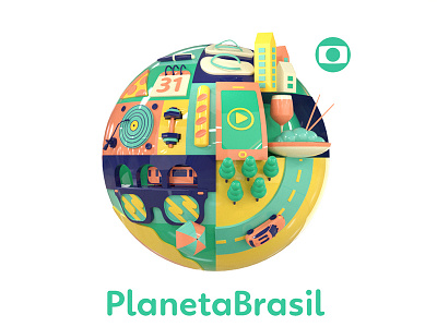 Planeta Brasil 3D 3d car colorfull glasses globo havaianas planet redshift street three vinyl
