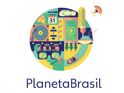Planeta Brasil car colorfull glasses globo havaianas planet street three vector vinyl