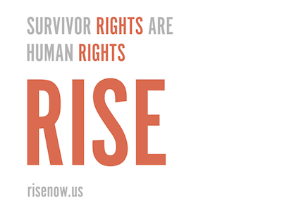 Rise Campaign for Survivor Rights Bill - Kickoff Branding branding civil rights communication design design graphic design grassroots advocacy rise2017 riseup typography