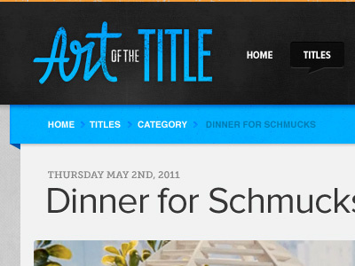 Art of the Title breadcrumb header navigation texture