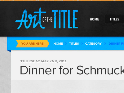 Art of the Title blog breadcrumb header navigation texture wordpress