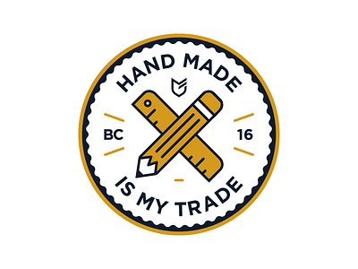 Hand Made Is My Trade apparel big cartel emblem hat patch stickers