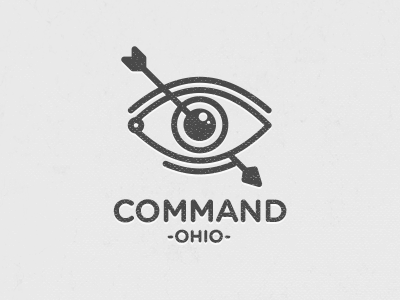 Command arrow dark eye icon insignia logo ohio type typography