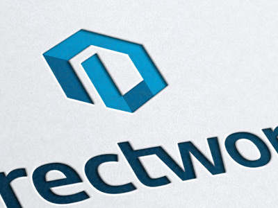 Directworks 3d blue identity logo