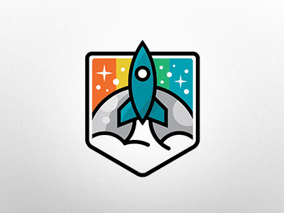 Space Patch Illustration Process illustration logo rocket roket space