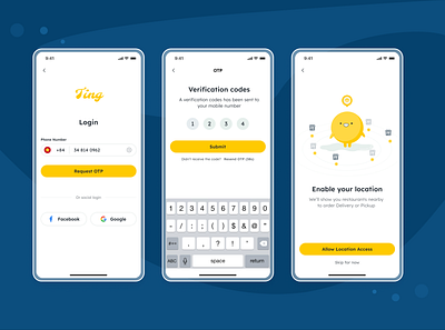 Login - Food App (Ting) app clean design design food app graphic design illustration login mobile app uidesign uiux