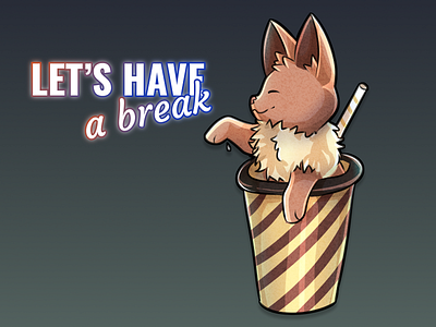 Let's have a break art cute cuteart draw drawing eevee fanart illustration pokemon tea time