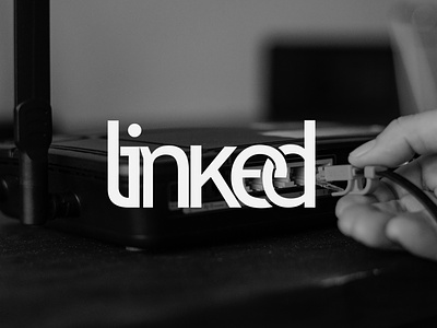 linked | Logo design illustration logo minimal typography