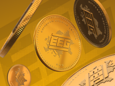 3D coins Logo @EEGOnline 3d cinema4d coin coins design art element3d illustrator logos photoshop ui