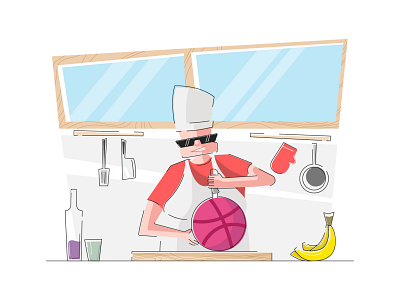 Hello Dribbble illustration vector