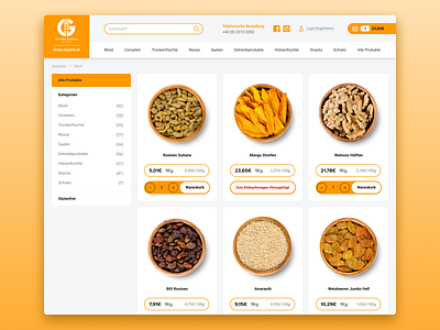 E-commerce Interface for Food Shop category page e comerce e commerce design e commerce shop food food and drink gray minimalistic navigation product yellow