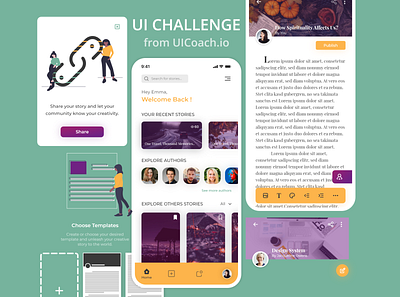Story writing & sharing app - UI Challenge daily ui challenge dailyuichallenge design ui uichallenge ux