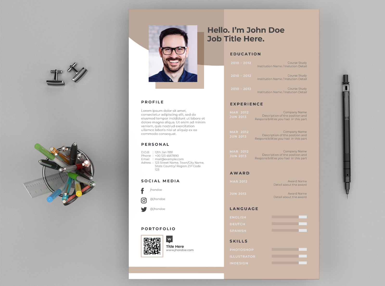 Resume / CV Layout and Cover Letter by Masketer® on Dribbble