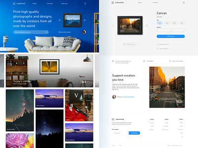 Canvasar ar augmented reality canvas ecommerce ios landing market marketplace photography print shop ui web