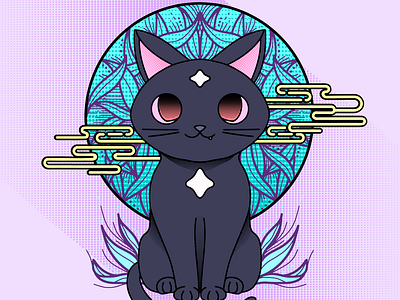 My black cat manga illustration