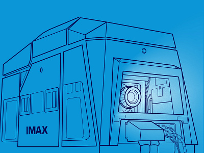 Imax projector blue bulb camera cinema illustration imax lerston light line projector