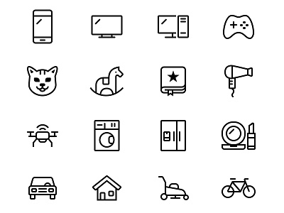 Category icons book cabaret cat category drone fridge game icon icons joystick laundry navigation pc pony screen store tab technodom toy tv