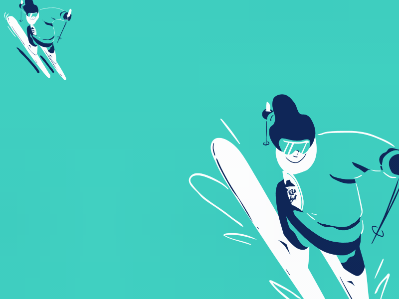 snow leap [gif] 2d animation cel character flash gif jump jumper leap process ski snow