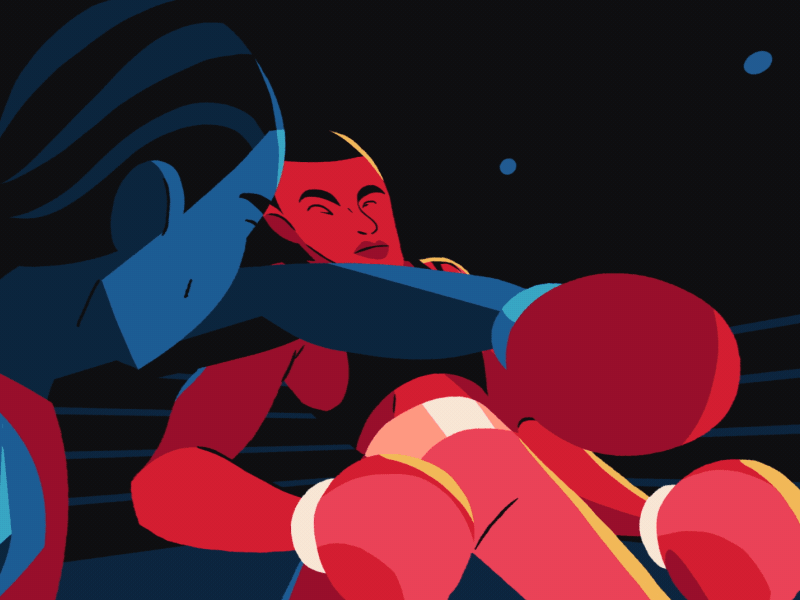 fierce boxer [gif] 2d animation boxer boxing cel character dodge fight flash gif knockout power process punch