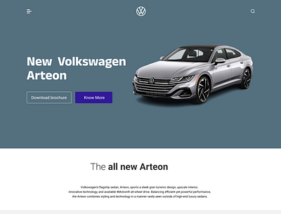 Volkswagen New Model Arteon Landing page branding ui ui ux