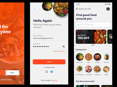 Food Delivery App product design ui ux