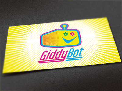 GiddyBot Retro illustrator logo retro robot screening