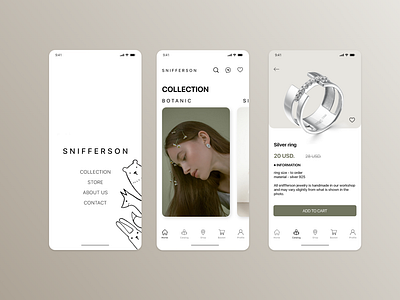 Handmade jewelry store app design handmade jewelery jewelry mobile store ui ux web