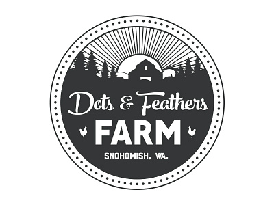 Dots Feathers Farm Logo farm logo mark seal stamp