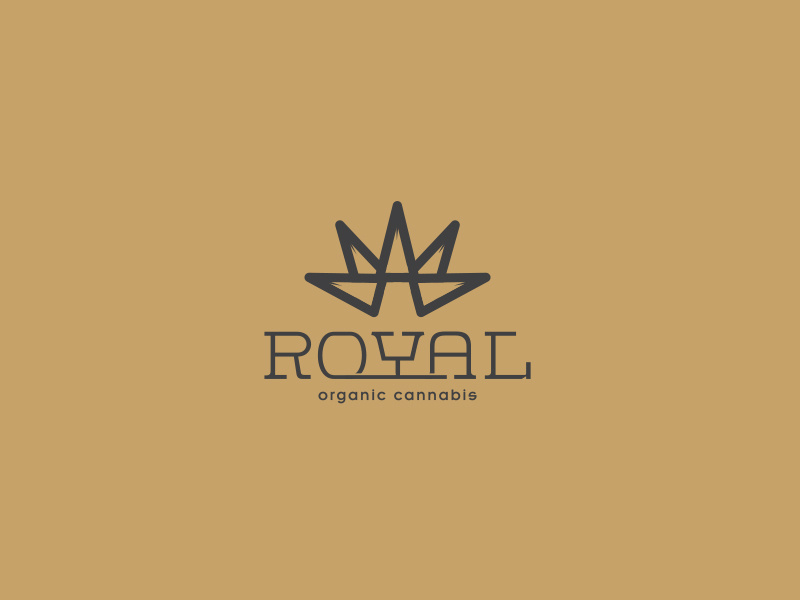 organic cannabis logo crown illustration cannabis logo