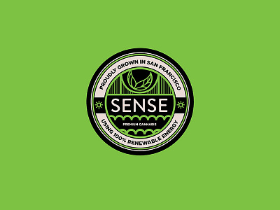 Sense Cannabis Badge badge branding cannabis illustration logo packaging seal