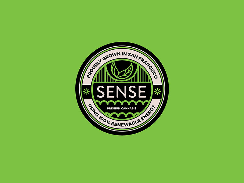 Sense Cannabis Badge branding illustration seal cannabis packaging logo badge