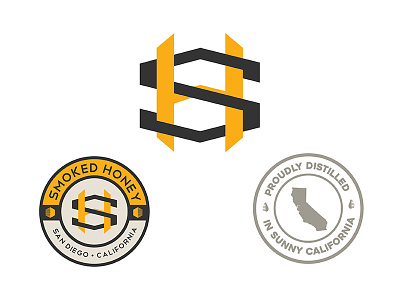 Smoked Honey logo & branding badge brand branding cannabis icon identity illustration logo monogram