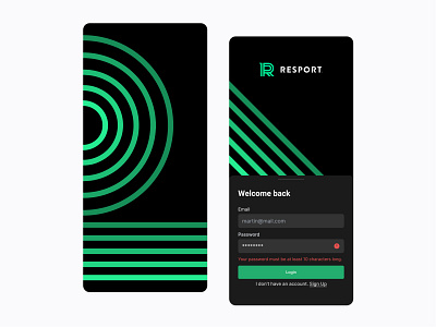 Resport cards cards ui football football app login metrics profile soccer app splash sports team uiux ux