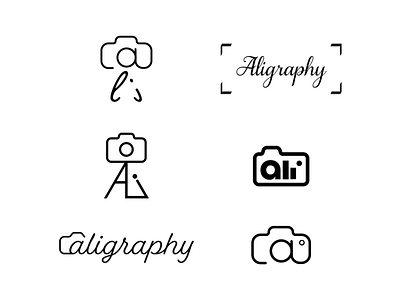 Aligraphy Logo Concepts black and white logo branding controid controid design illustration illustrative logo logo logo collection logo design logofolio logomark minimalist minimalist logo monogram wordmark