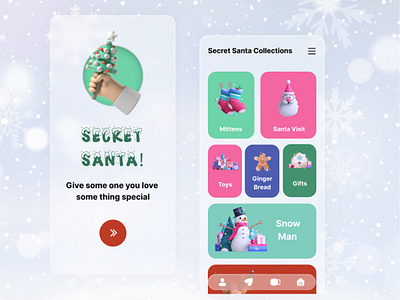 ❄Christmas Application Ui concept❄ app design illustration typography ui ux vector