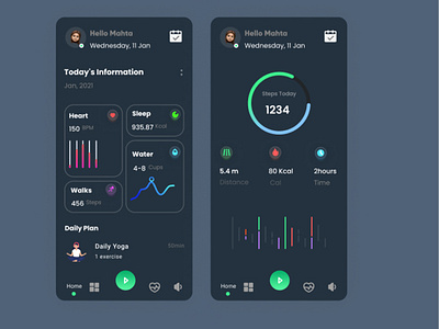 Fitness app concept 📌 app design illustration typography ui ux vector