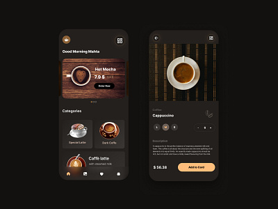 CoffeeShop app application coffeshop design illustration typography ui ux vector