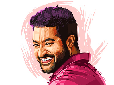 ntr vector art branding face graphic graphic design illustration illustrator indian actor movie movie poster movie poster design n. t. rama rao jr ntr rrr ntr vector art portait portrait illustration rrr vector vector artwork