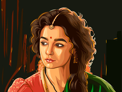 alia bhatt vector art