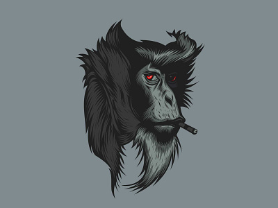 vector art monkey